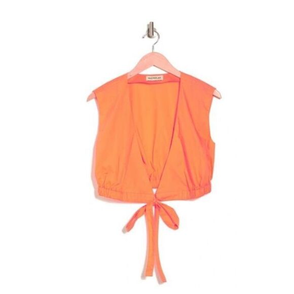 Nicholas Starla Tie Hem Top in WallFlower (orange) NWT Size 10 - Picture 2 of 9